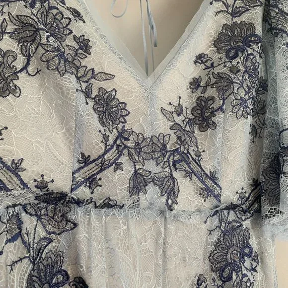 BCBGMaxAzria Blue and White Floral Mini Dress - Picture 4 of 15